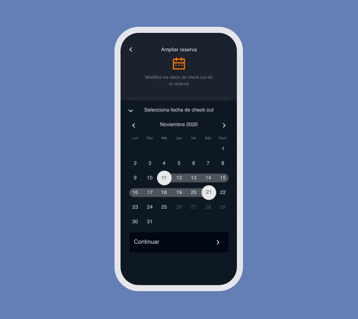 Yubick app calendar screenshot